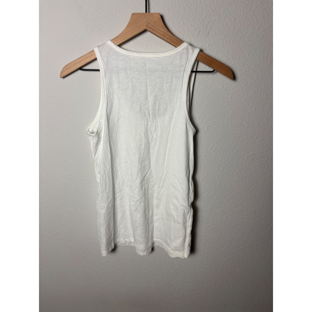 Athleta Womens White 100% Cotton Slub Scoop Neck Tank Top Size S - Picture 4 of 4